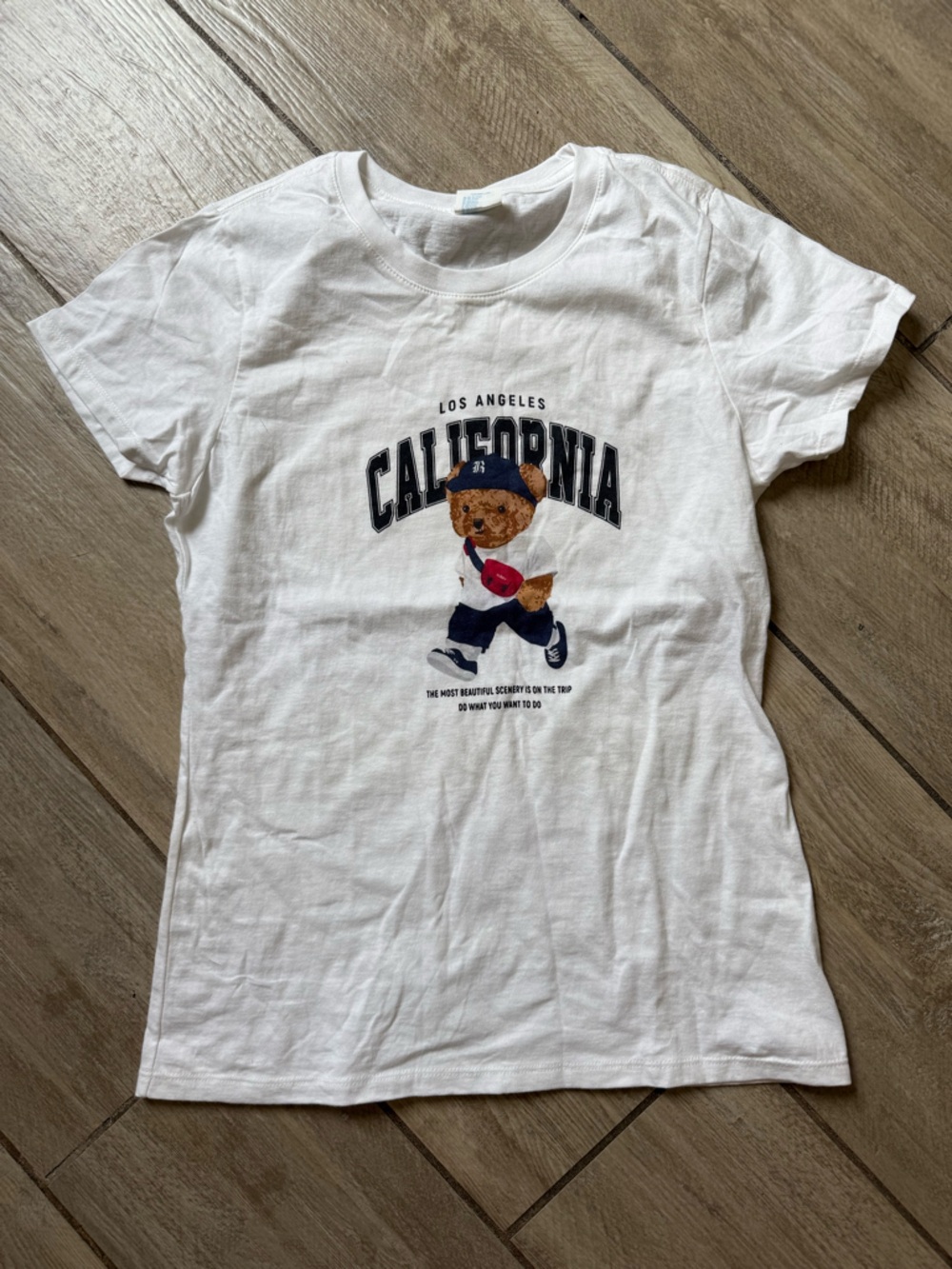 White 'California' Bear Graphic Tee